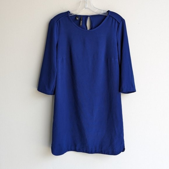 Mango royal blue 3/4 sleeve shift dress - Picture 1 of 6